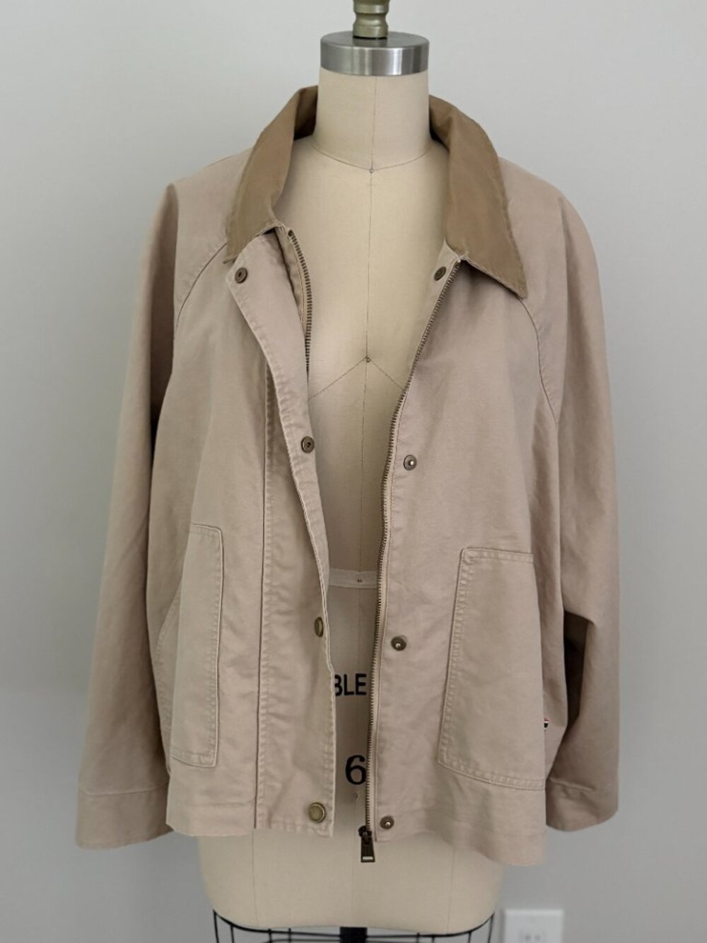 Hunter Taupe Canvas Utility Chore Barn Jacket Preppy Country Cabincore XL